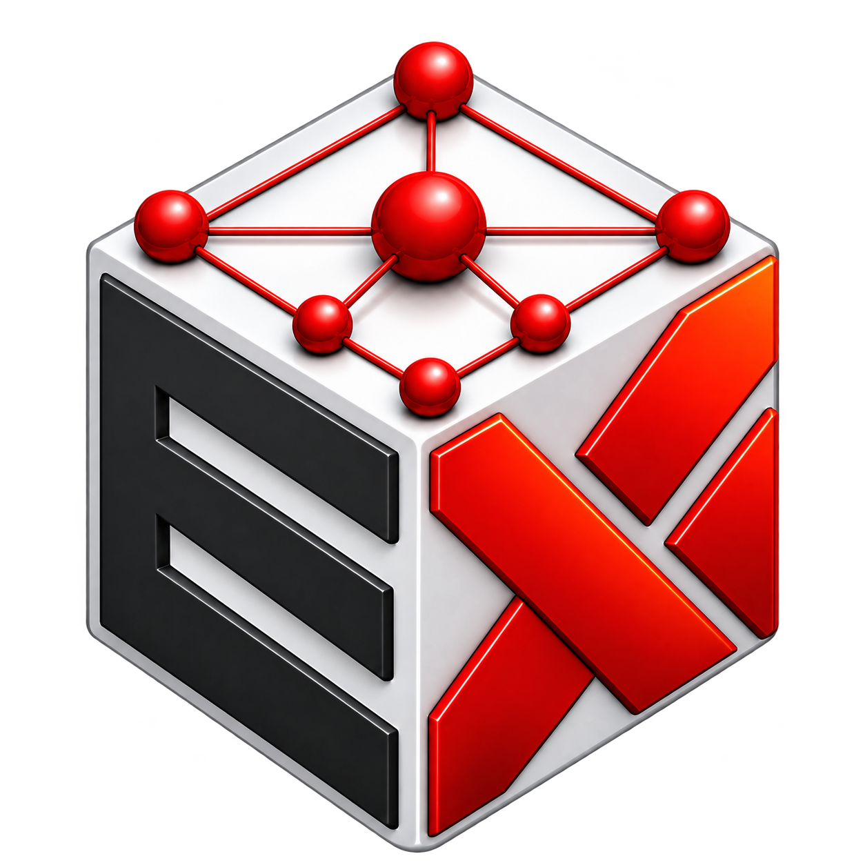 Logo EPIX CARGO — kostka se sítí